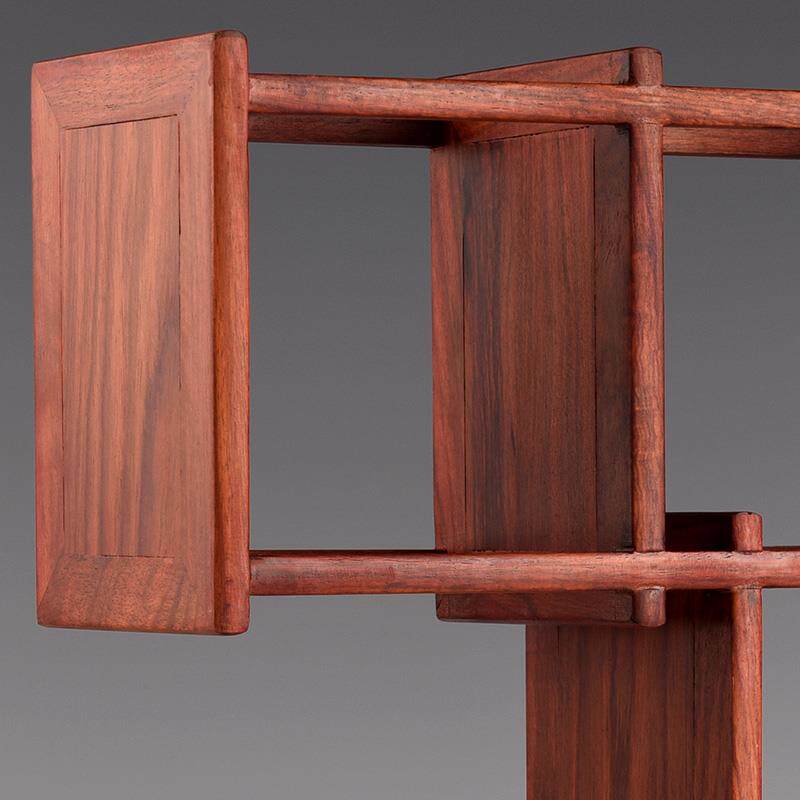 实木小CLV型博古架新中式桌面物架展示架多宝阁砂置茶壶收紫纳架