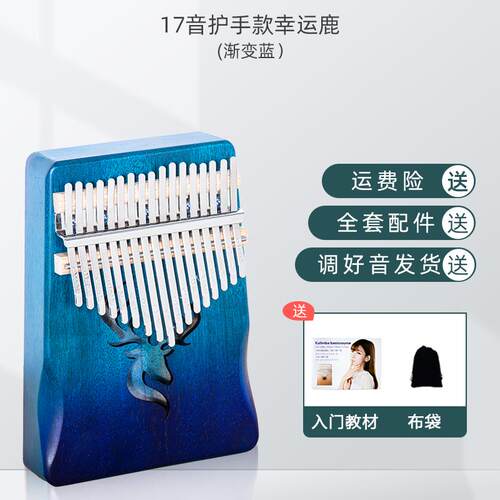 高档林巴拇指琴正品2音小型乐1器适合女生的简单易网卡红手学指琴