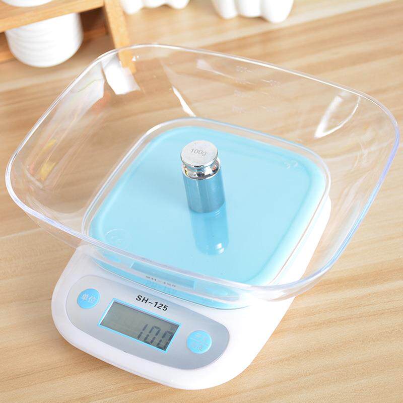 厨房秤带碗5kg电子秤烘焙迷你电子称1g台秤厨房称重食物称