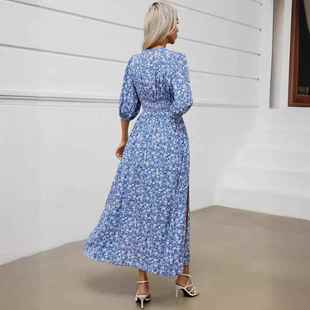 beach lantern women dress waist sleeve slit for Bohemian