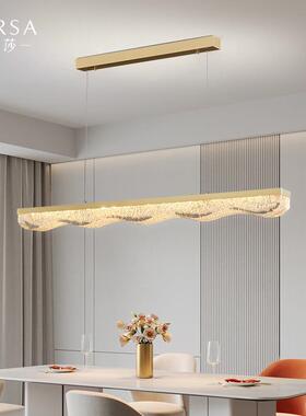 帕莎餐厅吊灯长条形现代简约创意餐桌灯轻奢前台吧台一字LED灯具
