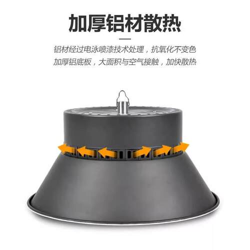 超亮足瓦led工矿灯工厂车间吊灯100W200W300瓦仓库工业照明厂房灯