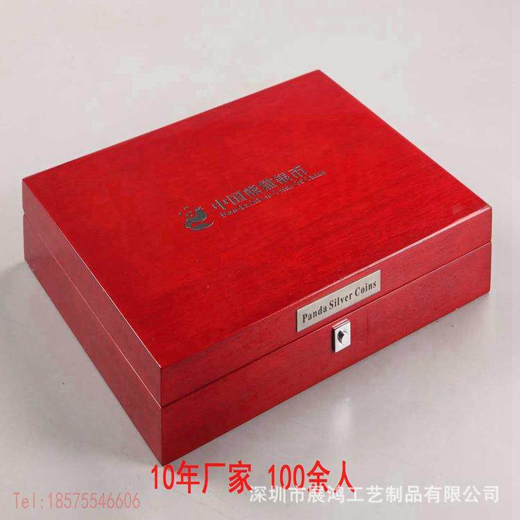 高光油漆木盒猫币金银章包装木盒猫金银纪念章包装盒