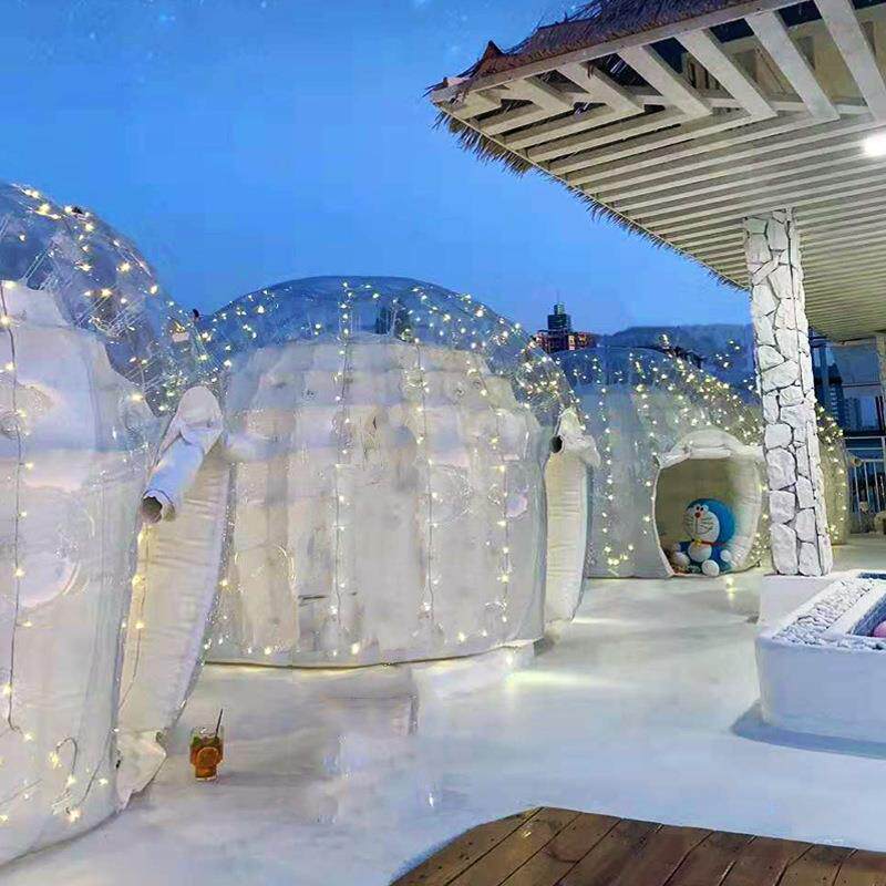 充气双层透明泡泡屋帐篷婚庆拍照装饰水晶球餐饮房子创意星空屋