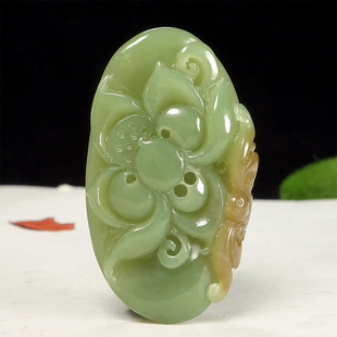 和田玉 荷塘雅韵 挂件3765 玉雕大师作品