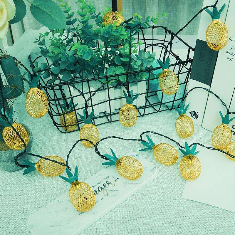 LED灯菠萝凤梨灯串电池灯房间装饰灯串卧室户外小彩灯厂家