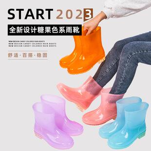 雨鞋女款短筒防水防滑耐磨加绒棉劳保钓鱼干活低帮水鞋胶鞋