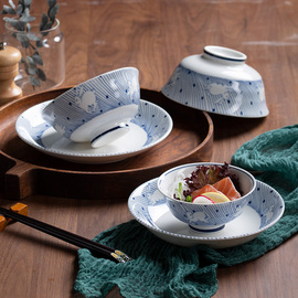 碗碟套装家用景德镇釉下彩陶瓷生肖兔青花瓷餐具单个饭碗盘碗盘勺