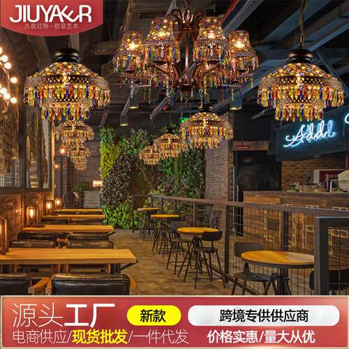 东南亚复古波西米亚吊灯创意咖啡馆西餐厅火锅店泰式异域风格灯具