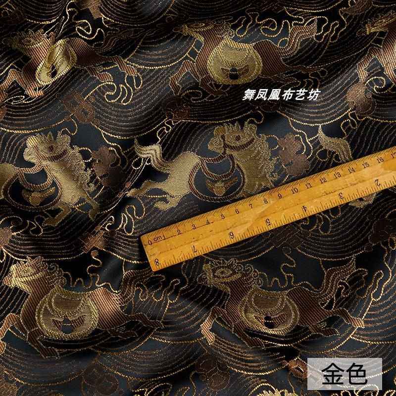 【马上有钱】黑金色织锦缎面料 鎏金老钱风织金丝新中式国风布料,居家布艺,海绵垫/布料/面料/手工diy,淘宝优惠券,粉丝福利购,淘宝优惠卷