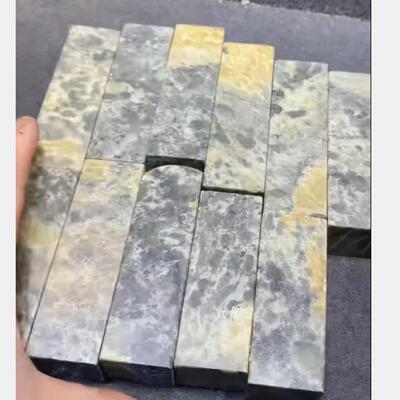 青田石封门皮蛋绿印章练习章一组11方3*3*10CM左右全软好刻寿山石