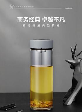 希诺6087/6088/6089单层玻璃杯高硼硅加厚大容量带滤网办公泡茶