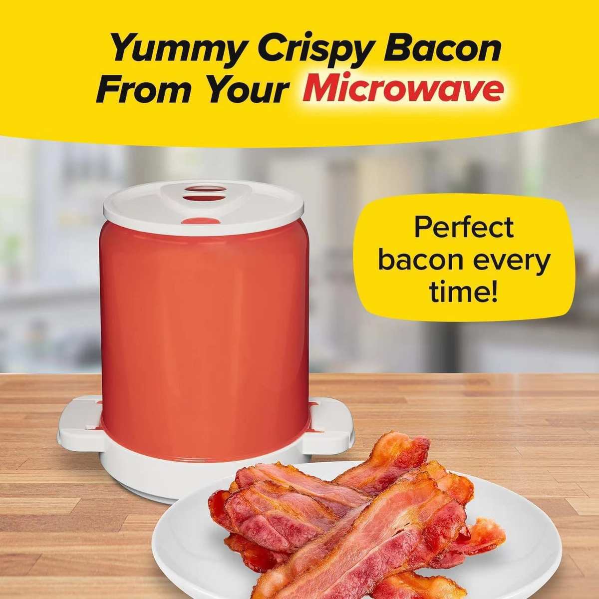 跨境Yammy Can Bacon微波炉烤肉架培根烤肉盘烤箱烤肉盒食品级PP