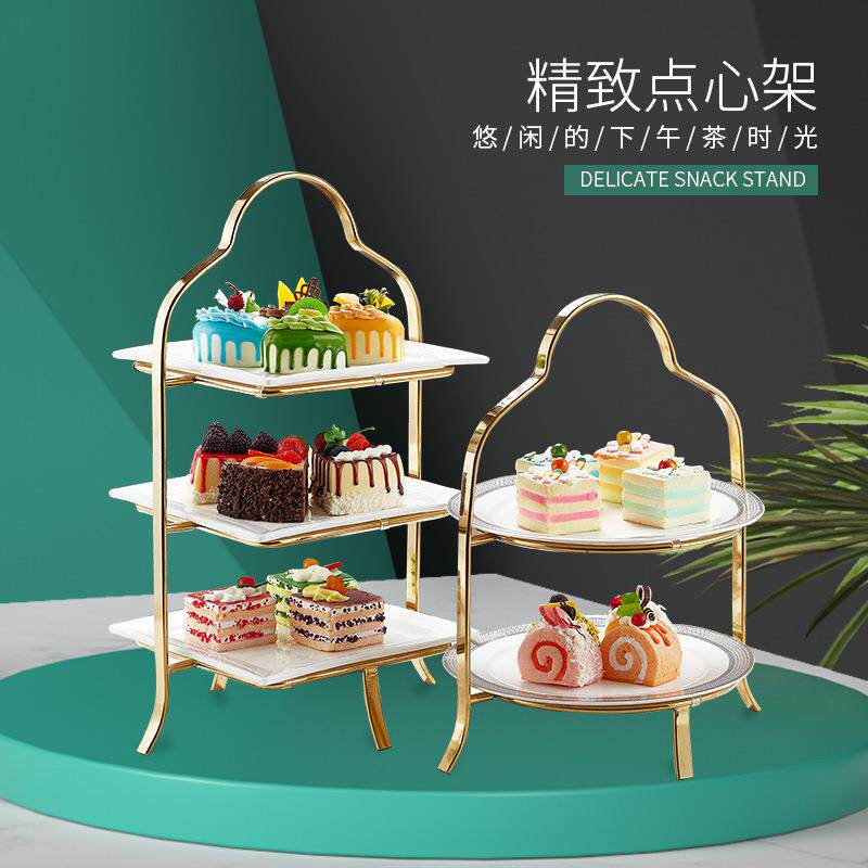 欧式三层下午品糕点架茶2001宴会茶歇甜架点自助餐冷餐果盘心架摆