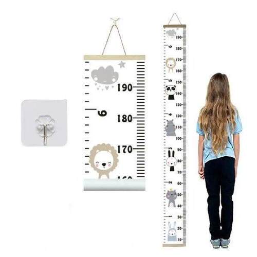 Animal Print Height Ruler for Children Canvas Height