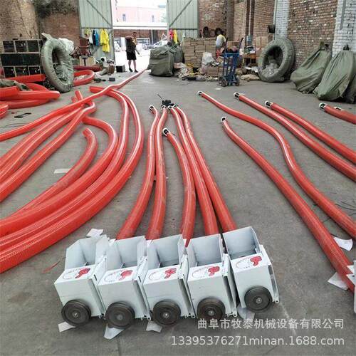 小型电动软管吸粮机 移动式中驱20米沙子输送机 玉米装车提升机