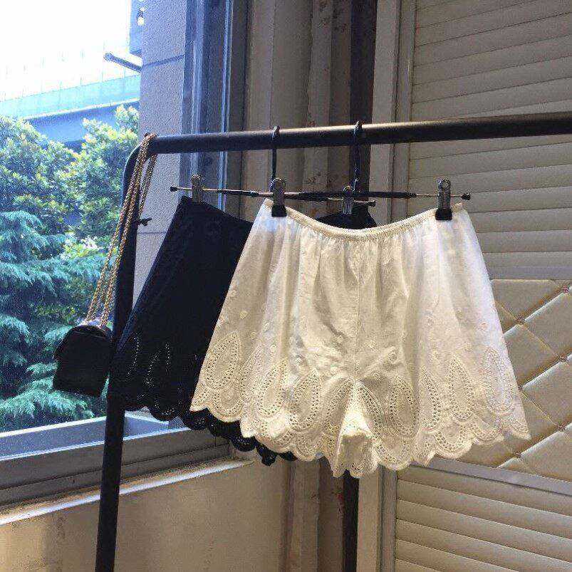 韩版新款刺绣蕾丝花边非全棉宽松薄款防走光女夏天裤打底短裤