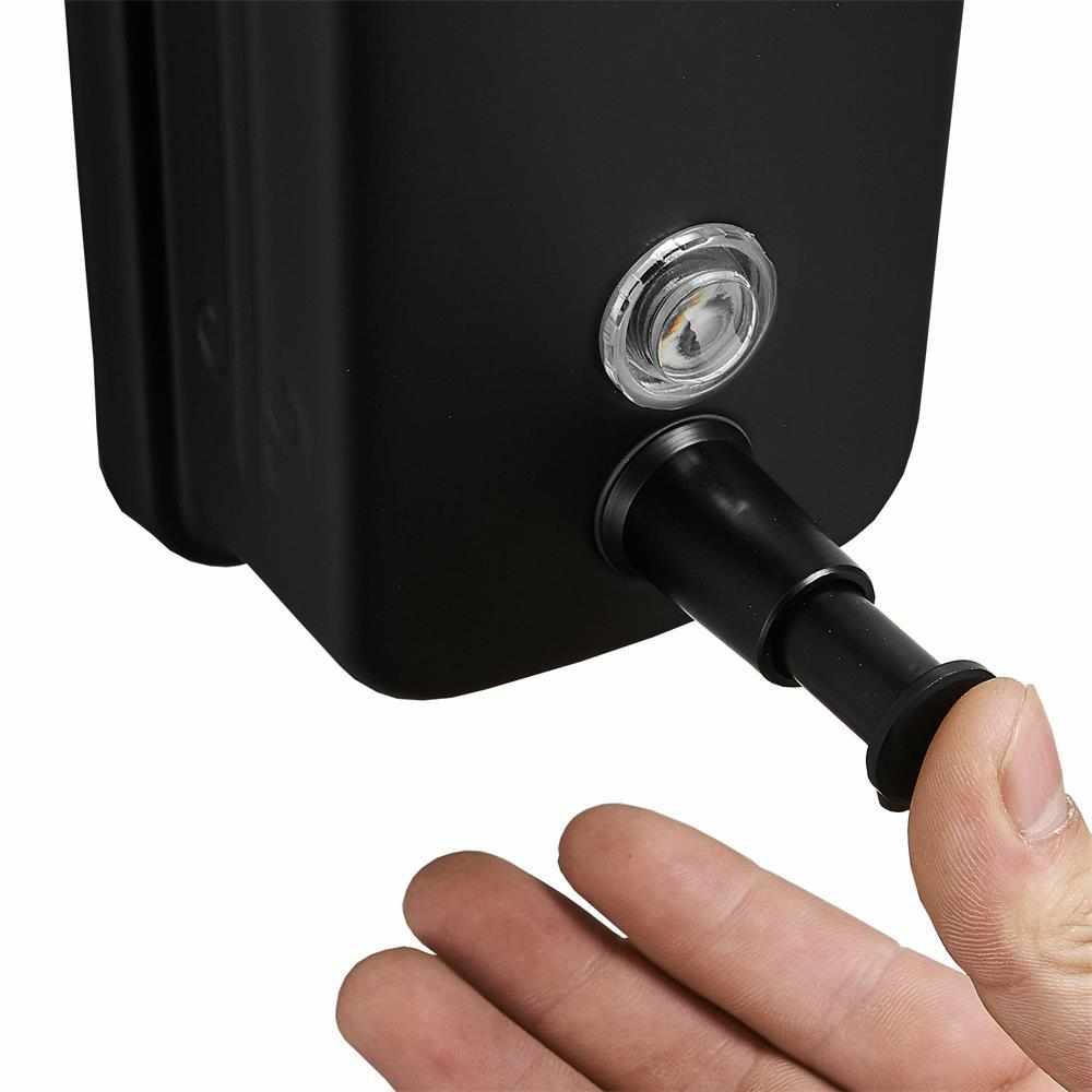 厂家批发304不锈钢壁挂式黑色皂液器500ML皂液盒手动洗手液瓶