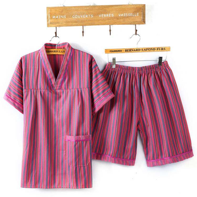 跨境条纹汗蒸服男女款安然纳米洗浴桑拿服加肥加大码按摩浴服浴衣