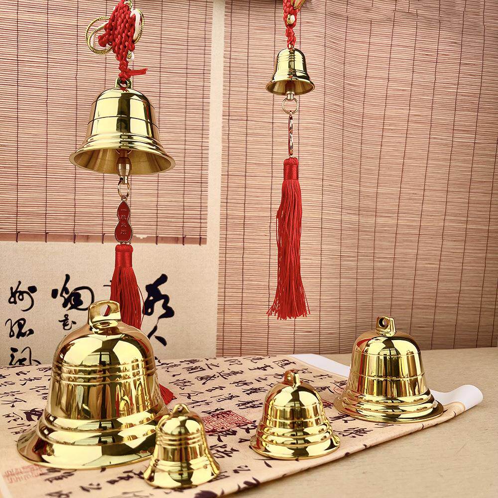 黄铜铃铛铜风铃铜钟铜铃铛吊坠门铃圣诞铃铛开口喇叭宠物铃铛