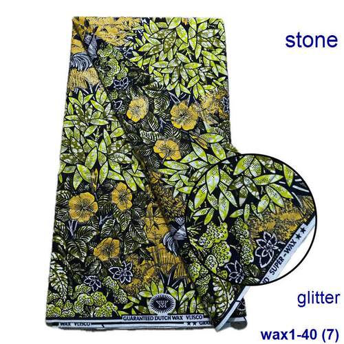 棉质非洲ankara仿真印蜡染布 Fashion glitter +crystal wax套装