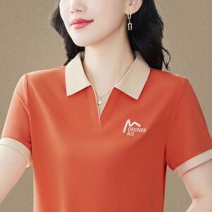 潮牌CVY短袖T恤女2025年夏季新款洋气减龄宽松休闲纯棉Polo衫上衣