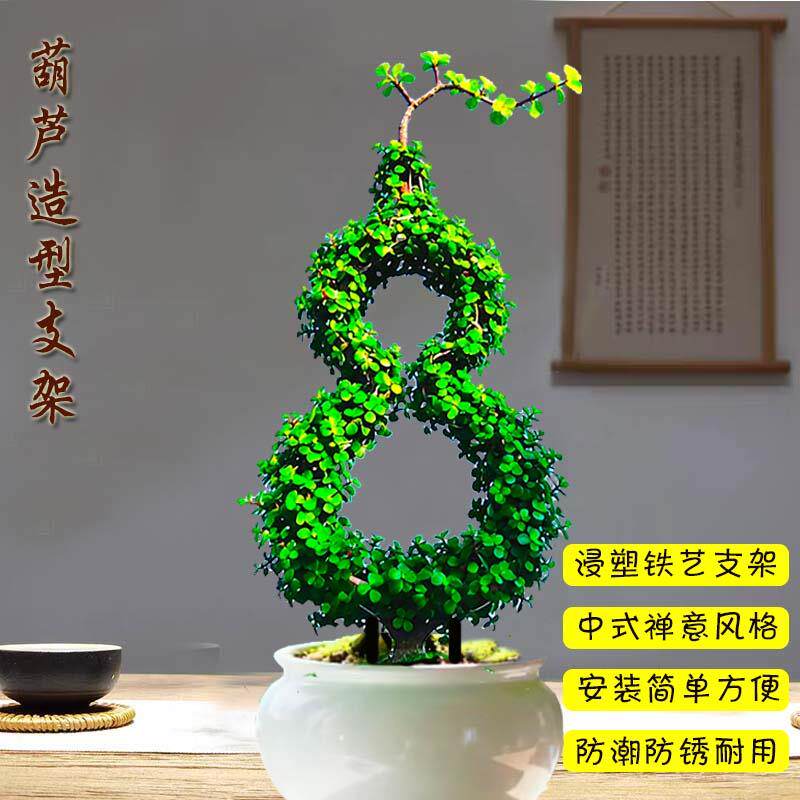 金枝玉叶六月雪植物攀爬架葫芦造型爬藤架浸塑铁艺新中式盆栽花架图片