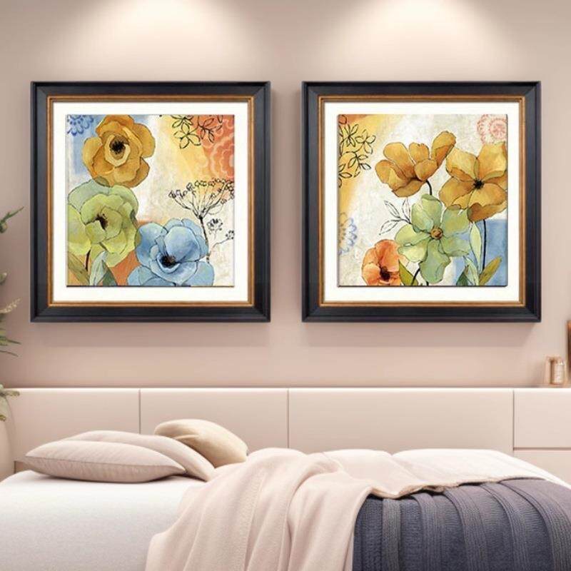 客厅装饰画美式卧室床头墙画玄关餐厅挂画北欧风格花卉沙发背壁画