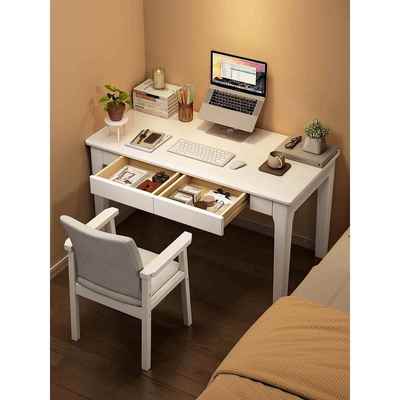 实木窄书桌简约家用电脑桌办公桌小户型卧室学习桌初中生写字桌子