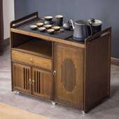 移动茶桌茶台家用非实木茶车客厅泡茶几茶具套装 全自动烧水壶一体