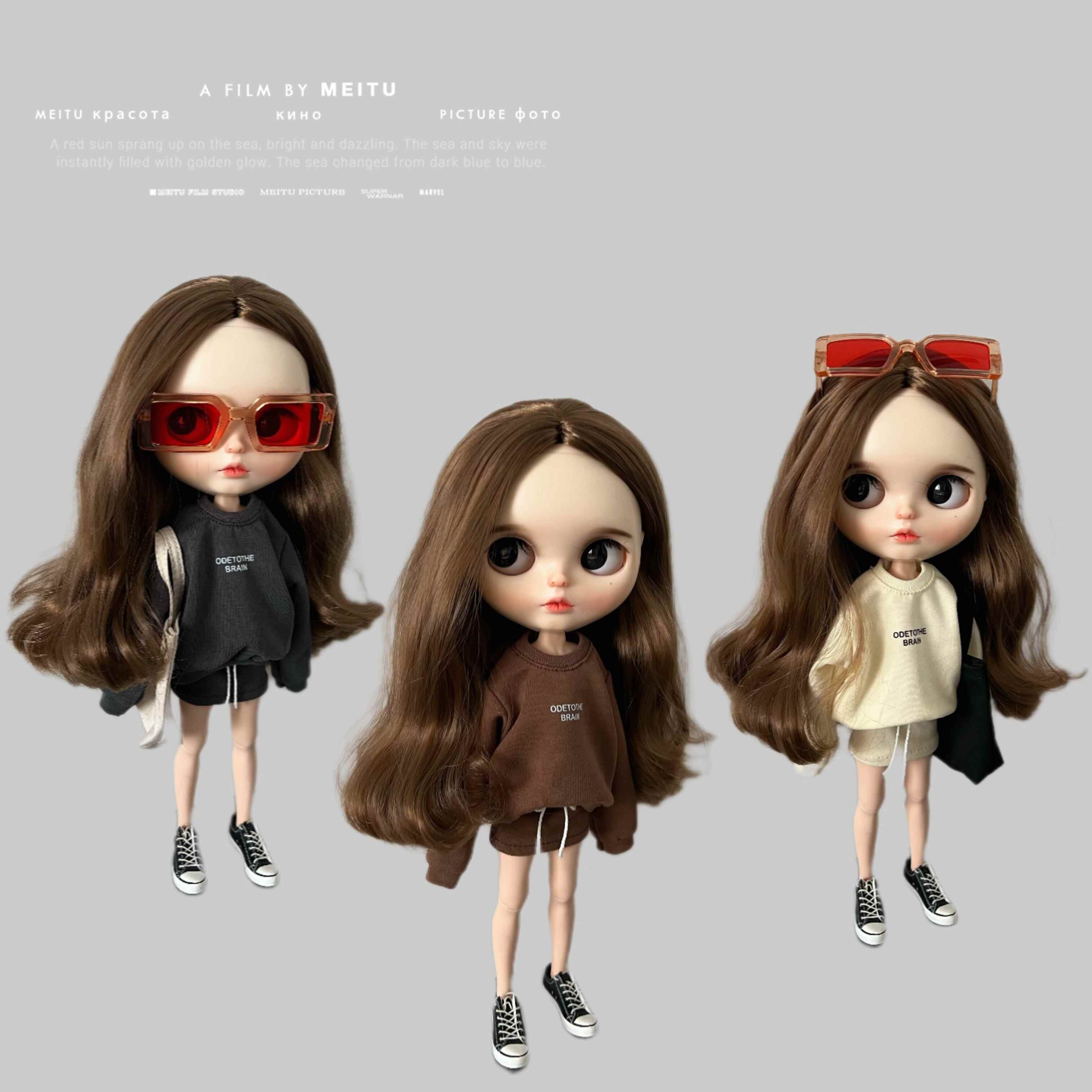 blythe小布娃娃ob24 27 ymy22 19关节azone素体pp fr娃衣卫衣套装