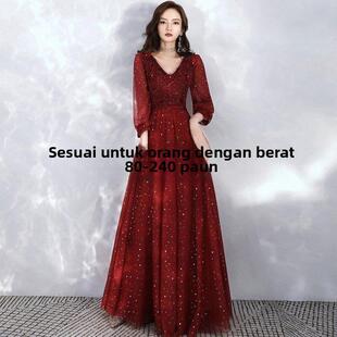 大码敬酒服新娘遮肚显瘦春夏装宴会气质胖mm晚礼服连衣裙女200斤
