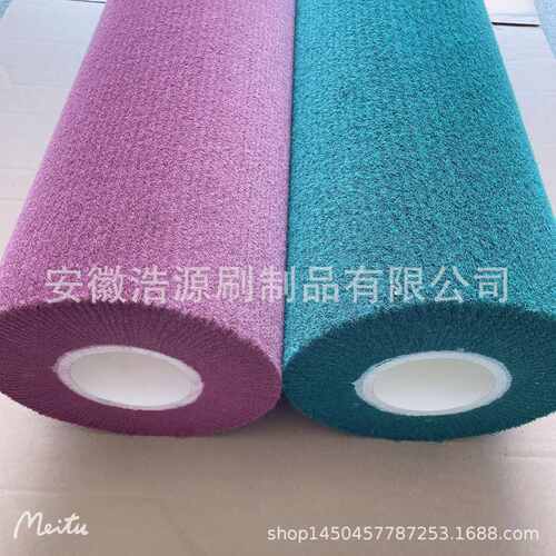 厂家定制百洁布刷辊工业表面抛光不织布辊刷金属抛光研磨刷辊批发