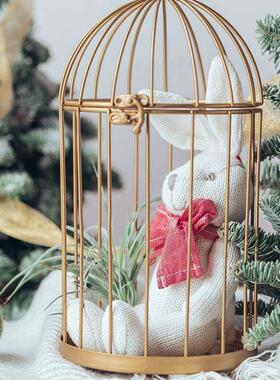 莫奈花园欧洲铁烛台覆古婚礼金属创意工艺品鸟笼装饰饰品