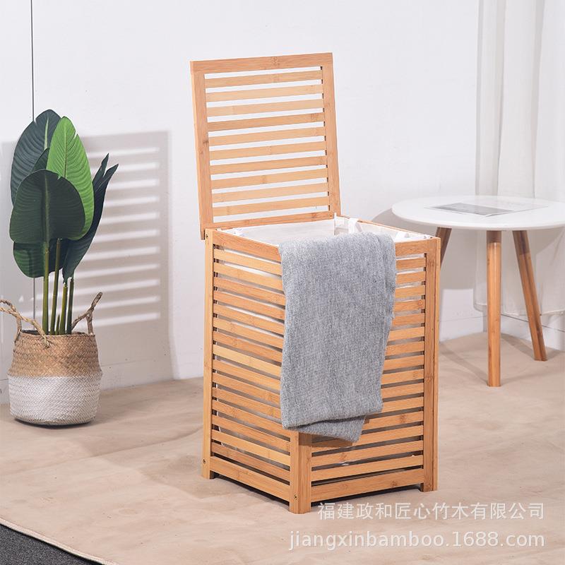 竹折叠脏衣篮子收纳筐桶服篓制简约风整理外贸跨境洗衣篮现货