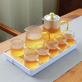 高档百年永利茶壶耐热玻璃茶具套装家用办公室，客厅功夫茶杯锤纹茶