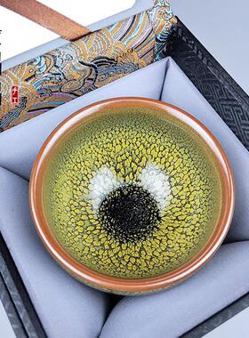 建阳原矿建绿色手工铁胎茶杯大师杯茶具茶杯礼盒