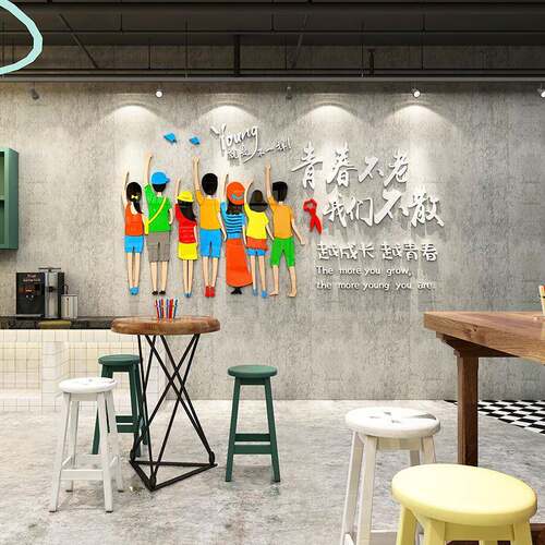 新款直销饭店墙面装饰工业风餐饮馆网红火锅包间布置烧烤肉创意贴