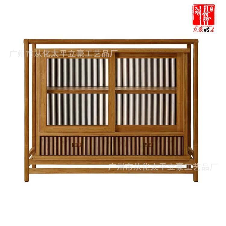 广州立豪竹家具厂加工竹茶水柜竹制餐柜竹茶柜竹吧台柜竹木餐边柜