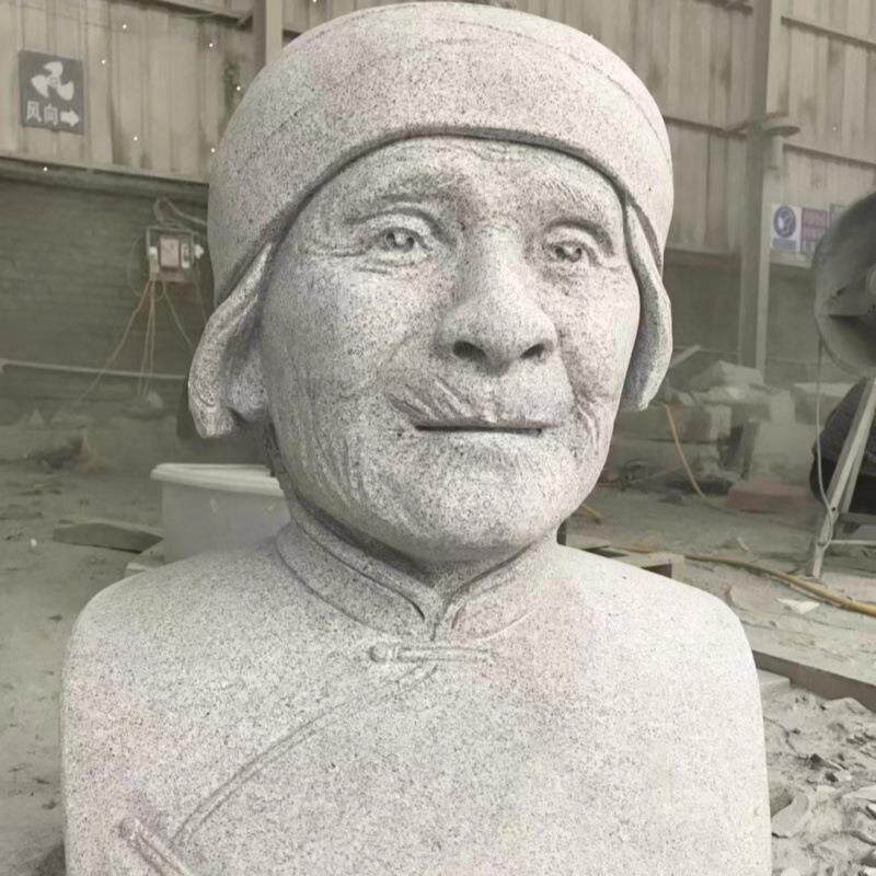 真人肖像石雕定制石头半身像人物雕塑纪念老人父母亲名人石塑像