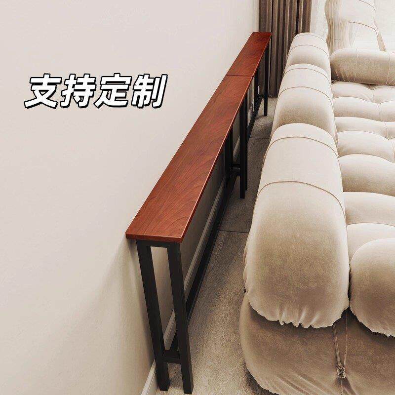 客厅沙发后置物架靠墙落地实木床头定制收纳书架子柜玄关架长条架