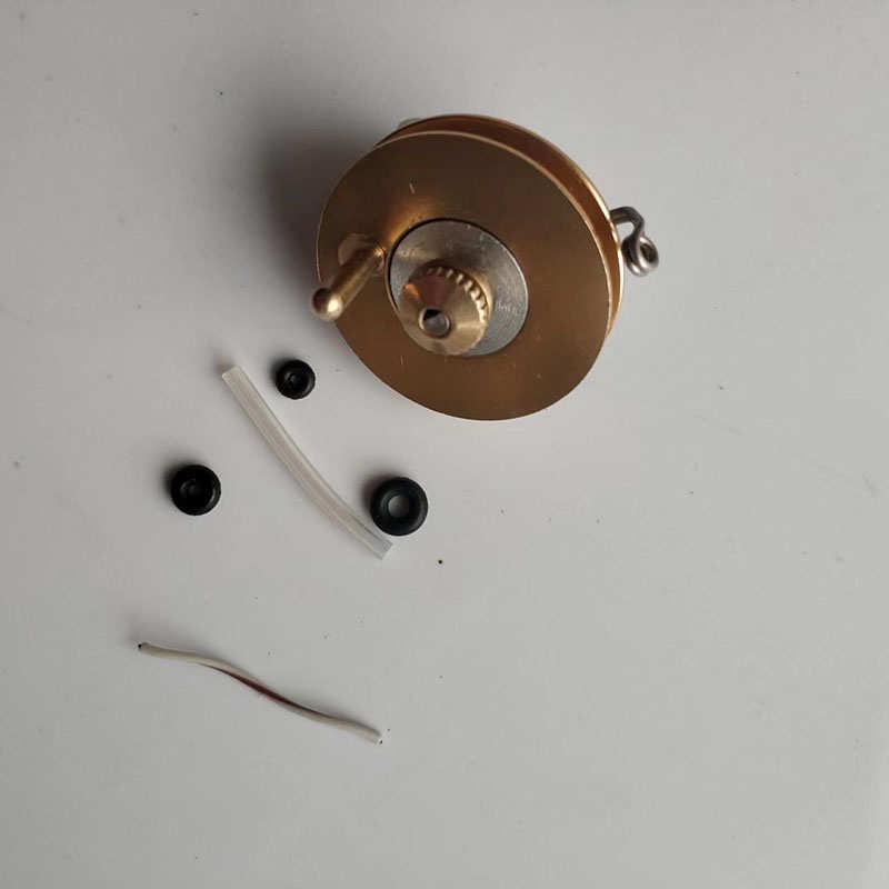 新款迷你金属轮长竿短线传统钓放线轮台州钓摇盘卷线轮泄力线圈盘