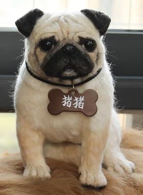 正品御姐羊世毛哥毡彷宠物定制摆件创意生日礼真玩偶猫狗离纪念巴