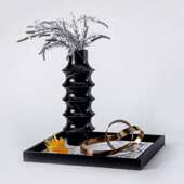 直装 饰品仿 大理餐桌石纹软现代创意北欧花花瓶树脂器筒客厅层叠装