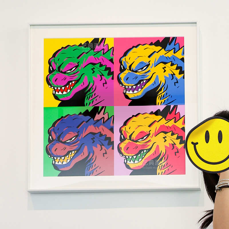 哥斯拉怪兽波普艺术挂画入户过道玄关装饰画客厅沙发背景潮流版画