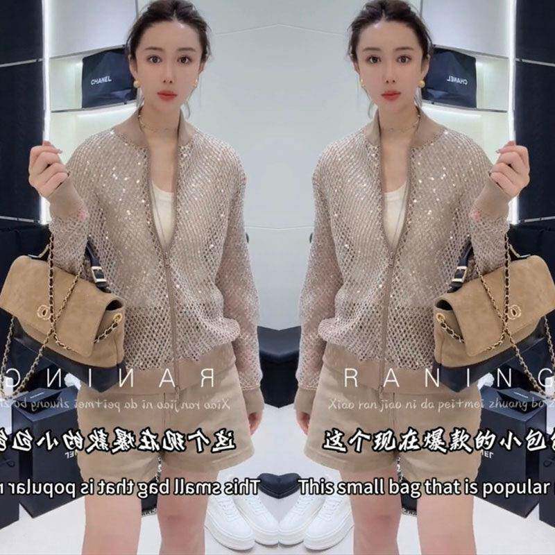 欧洲站2026秋新款时尚外套女欧货高级感重工镂空亮片宽松显瘦上衣