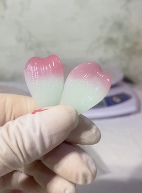 老料器花瓣汉服发簪淡青变粉长花瓣10片Q-73