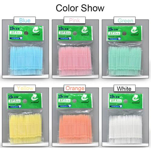 100pcs/box Double Head Dental Floss Interdental Toothpick Br