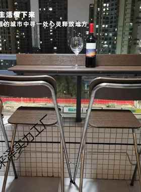 桌阳台悬15575挂小吧多功能吧台可折叠升降阳休台护台栏挂桌家用