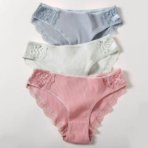 1Pcs/set Women Cotton Panties Low-Rise Underwear Lace Briefs